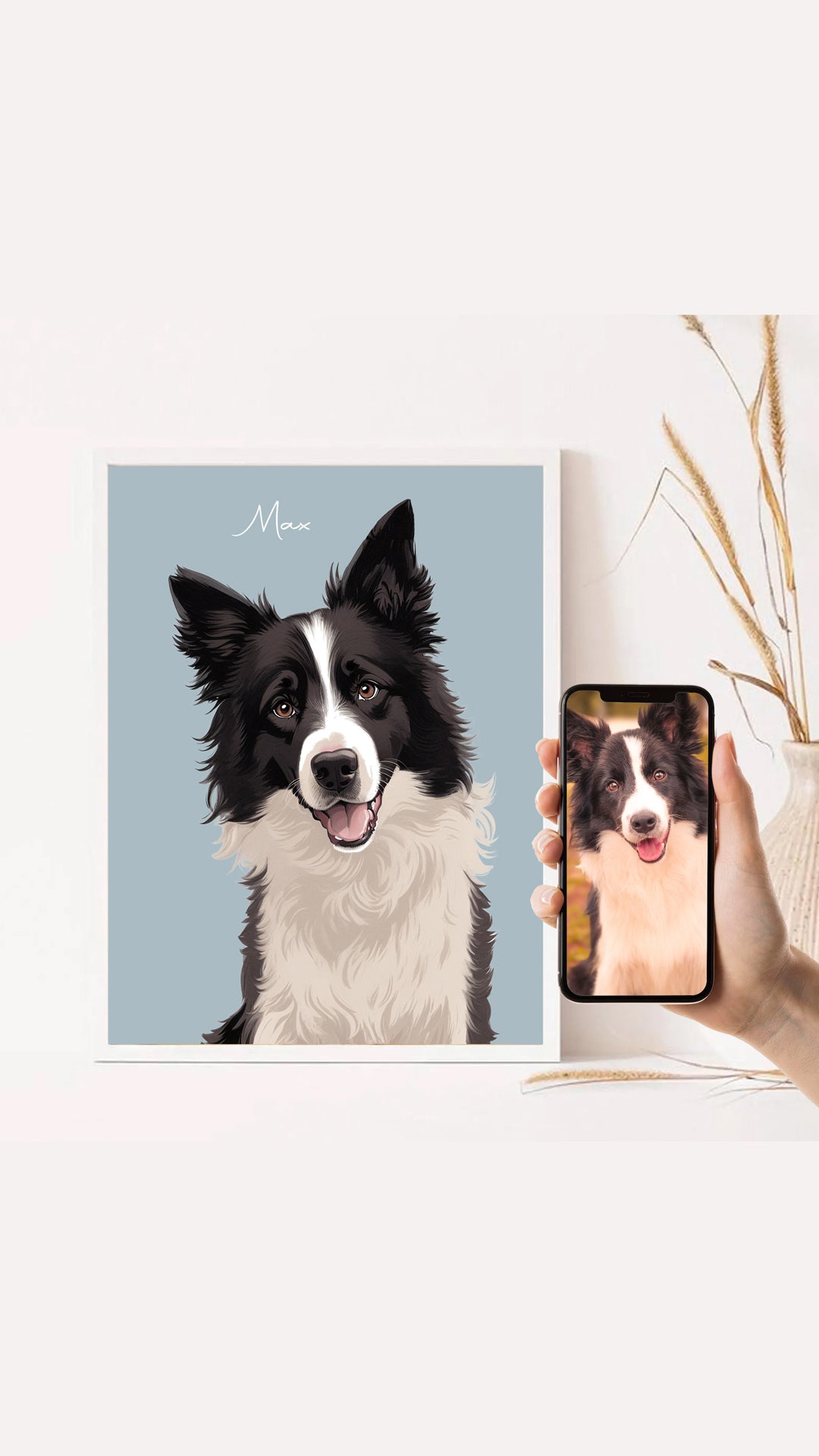 🐶 Custom Pet Illustration from Your Photo – Personalized Digital Portrait
