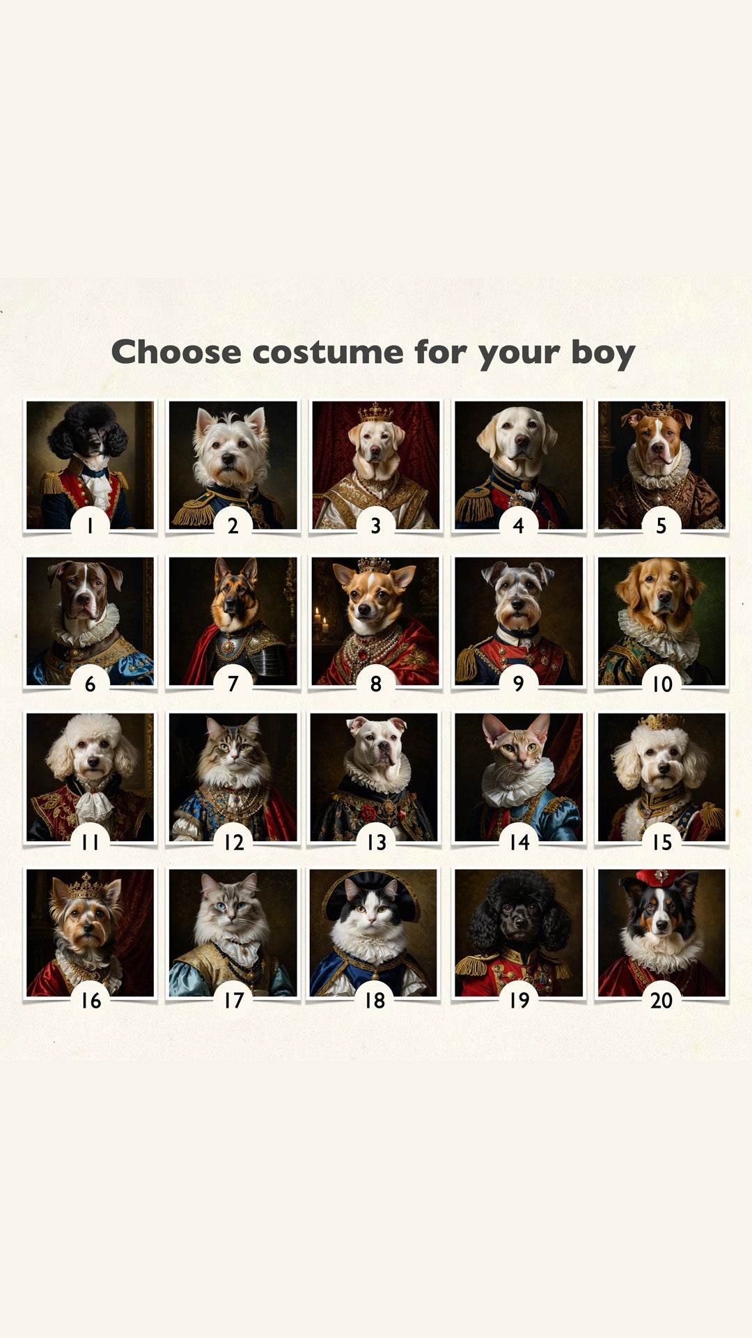 đ Custom Royal Pet Portrait â Renaissance Style Digital Artwork
