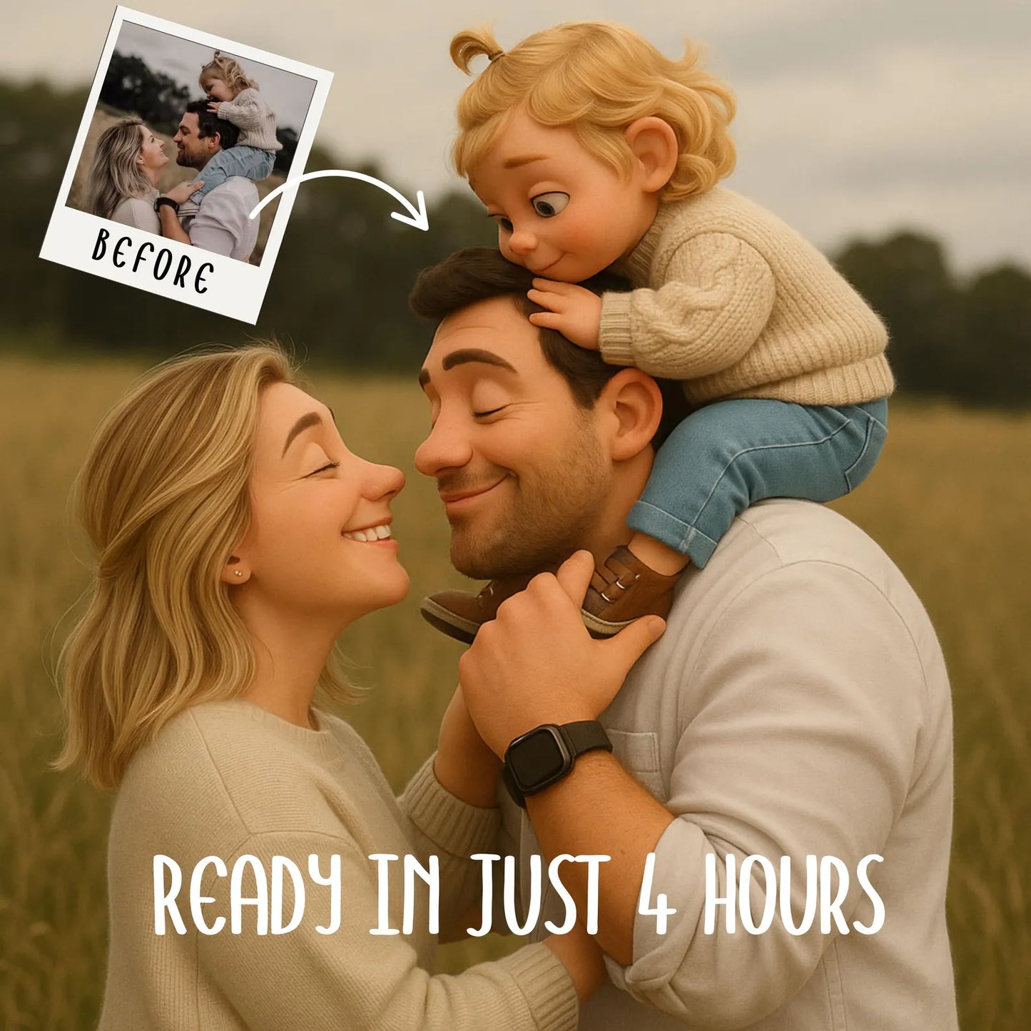 🎬 “Pixar-Style” 3D Animated Portrait from Your Photo (Couples • Families • Pets) – Digital Download