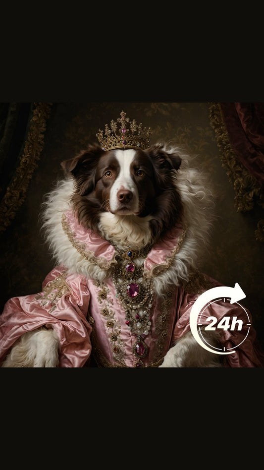 👑 Custom Royal Pet Portrait – Renaissance Style Digital Artwork