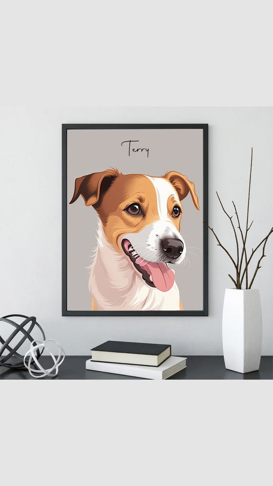 🐶 Custom Pet Illustration from Your Photo – Personalized Digital Portrait